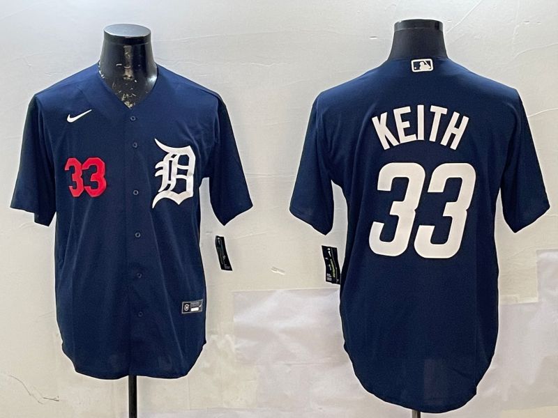 Men Detroit Tigers #33 Keith Drak Blue Game 2025 Nike MLB Jersey style 2